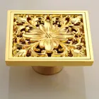 Полированная Золотая напольная дренажная латунная душевая напольная дренажная железная решетка для стока квадратной тротуарной плиты