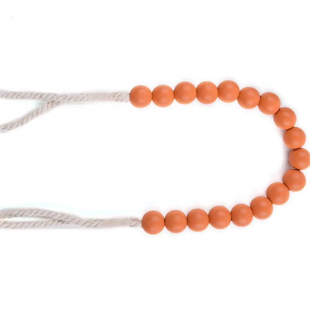

50%HOTPunch Free Wooden Ball Beads Curtain Straps Tieback Rope Buckle Holder Decor