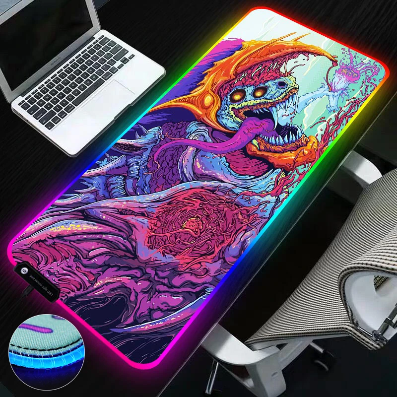 

CS GO LED RGB Light Mouse Pad 80X30cm Large Gaming Desk Mat Non-Slip Rubber Keyboard Pad For PC Computer Desktop Laptop