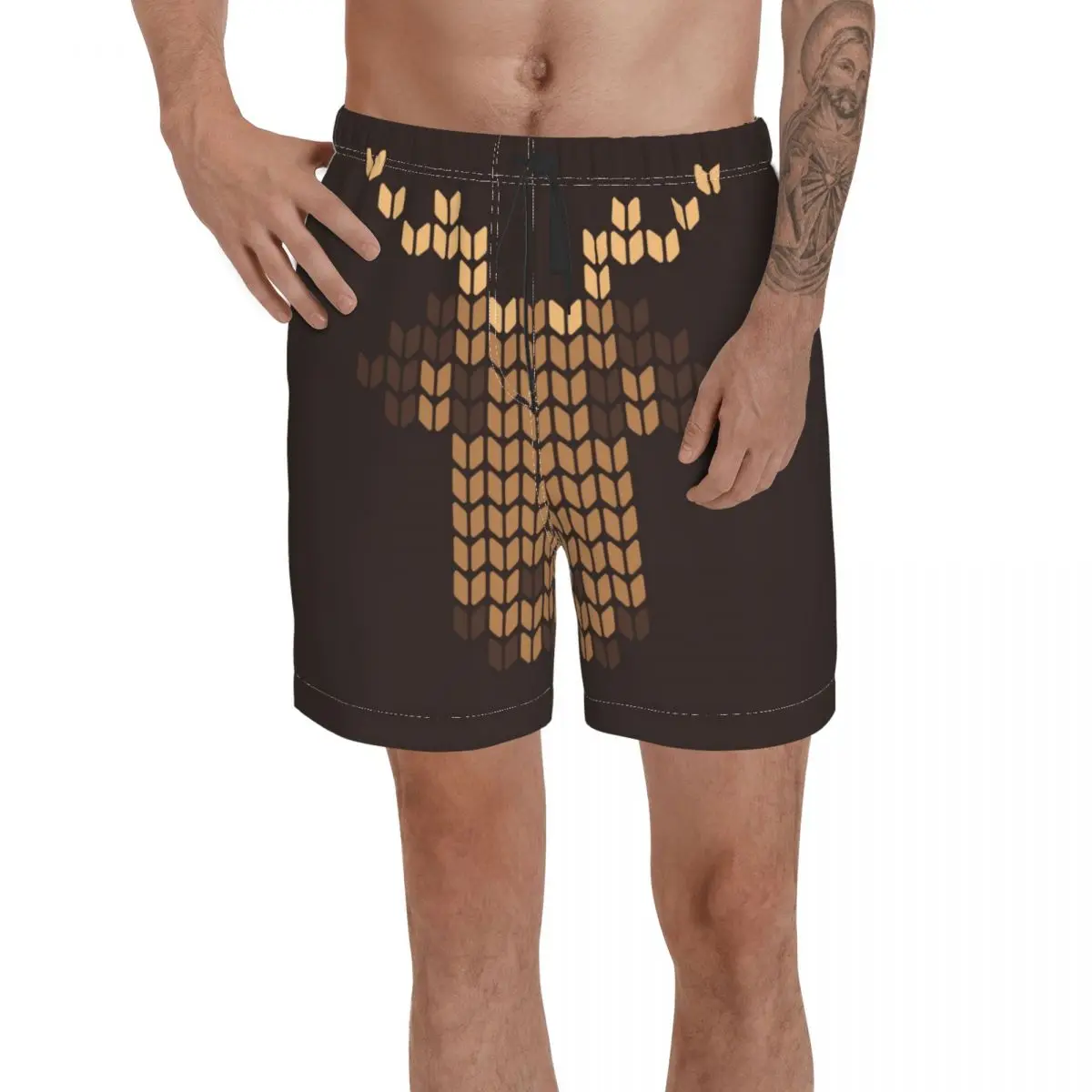 

Men Sweatpants Reindeer Ugly ChristmasSurfing Beach Board Swim Trunks Sport Quick Dry Mesh Casual Pretty Vintage Short for Adult
