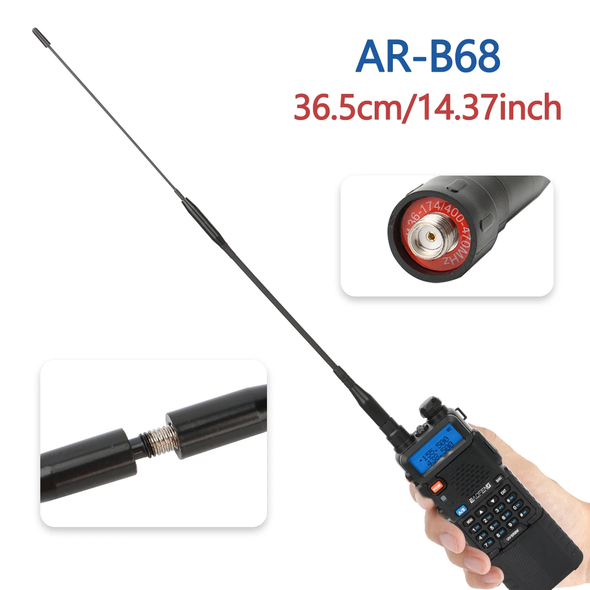 Фото ABBREE AR-B68 VHF UHF Двухдиапазонная рация с высоким коэффициентом усиления 365 мм SMA-Femal ABBREE AR-B68 VHF UHF Двухдиапазонная рация с высоким коэффициентом усиления 365 мм SMA-Femal
