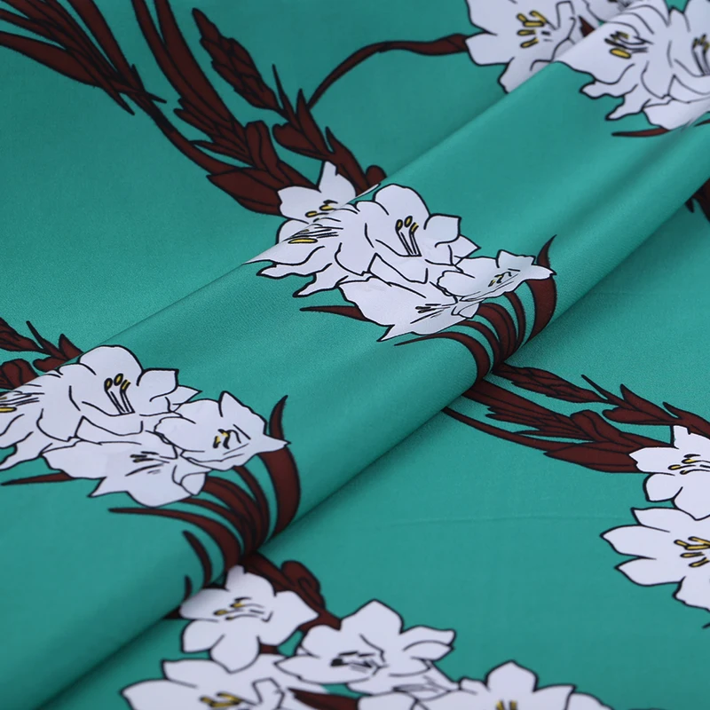 135 см широкая цифровая печать шелковая ткань 16 мм крепдешин натуральный материал