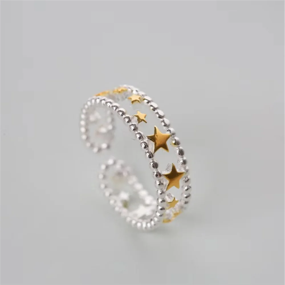 

Fashion Five-pointed Star Ring Korean Temperament Double-layer Hollow Star Ring Sweet Beauty Style Open Ring Jewelry Wholesale