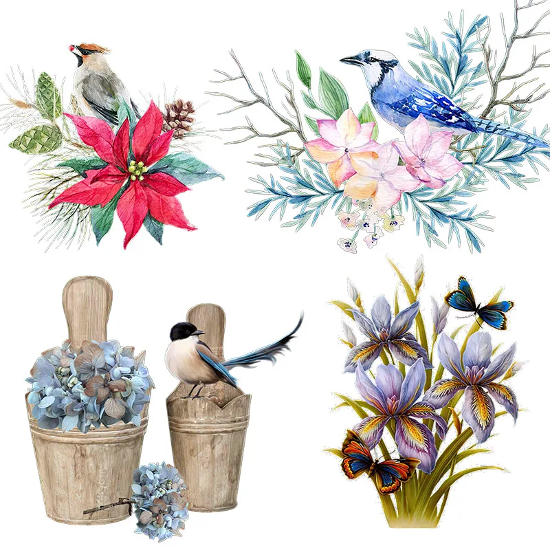 

Three Ratels QCF111 Beautiful flowers and birds elegant art wall stickers, room decoration