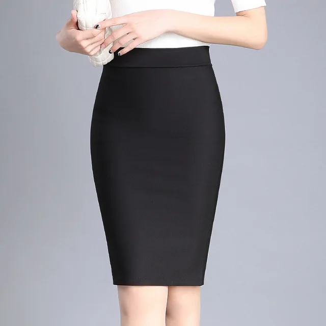 2019 женские офисные облегающая юбка карандаш вечернее черный красный Женская