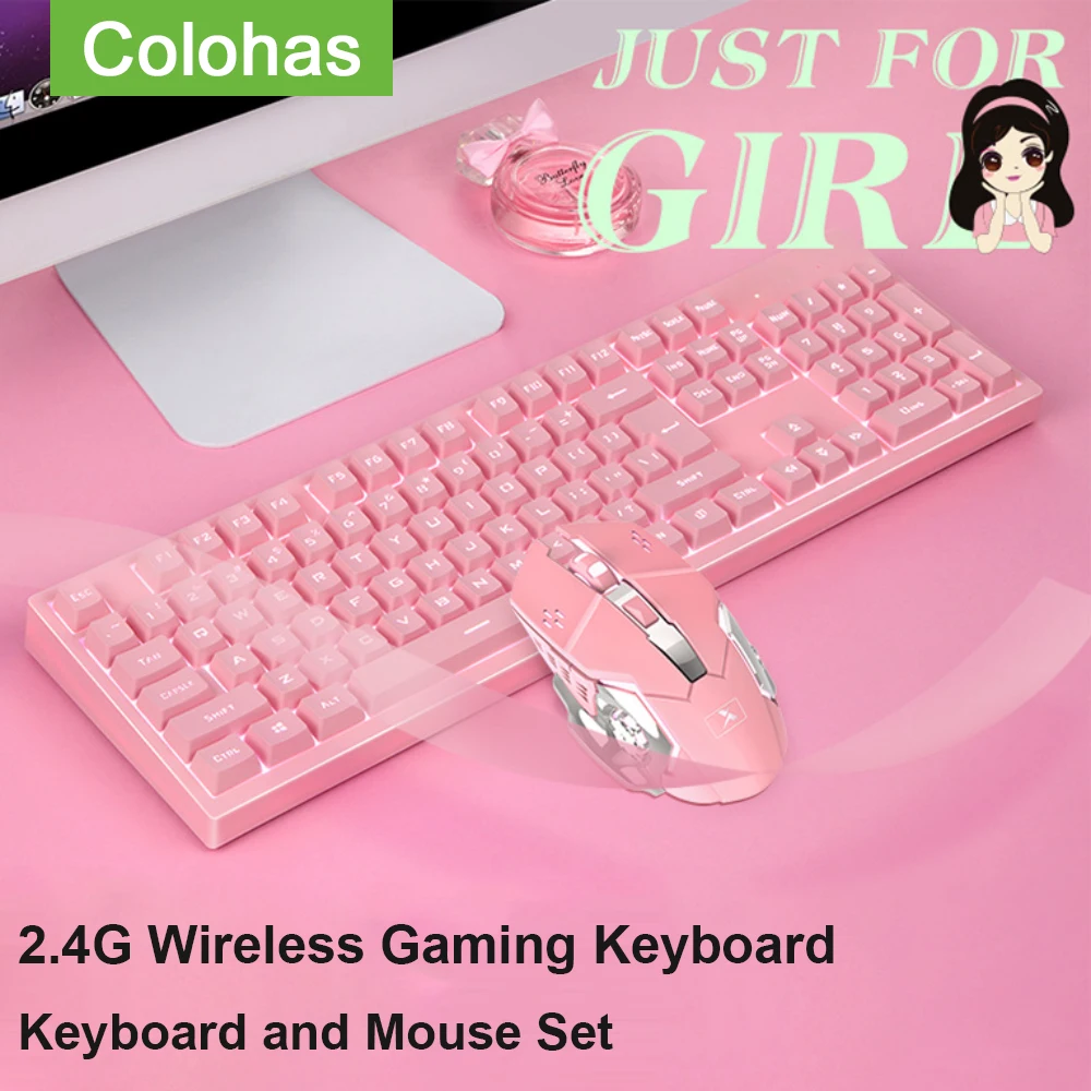 Беспроводная игровая клавиатура мышь набор перезаряжаемых ПК геймеров с