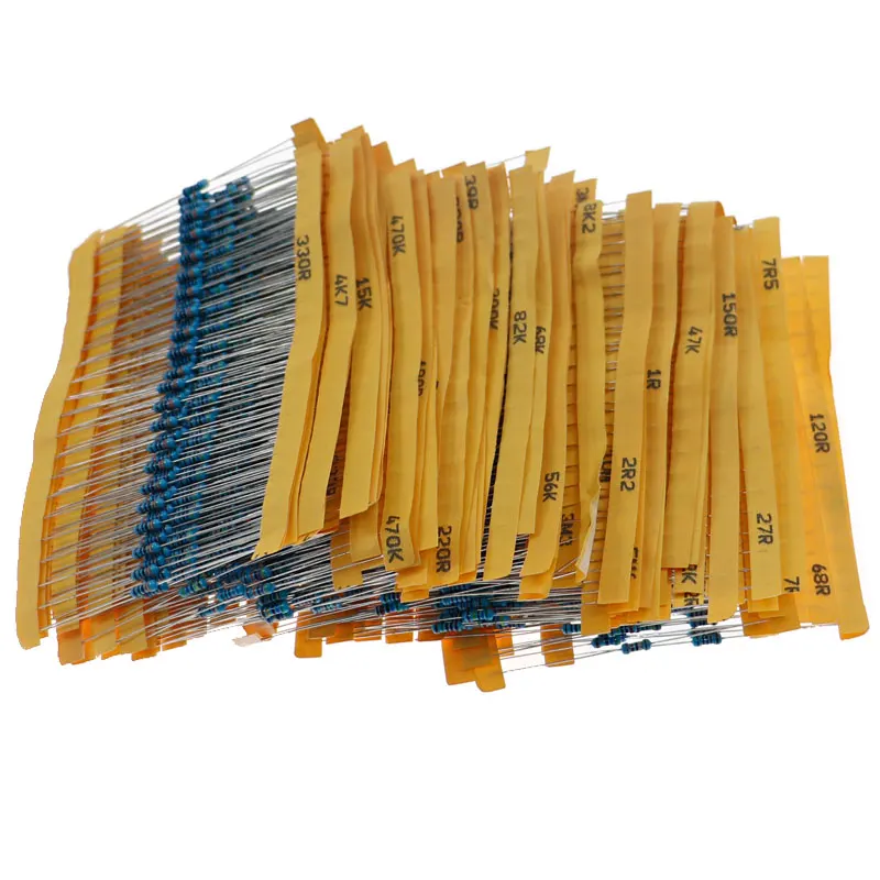 

3120Pcs/lot 156 Values 1/4W 0.25W 1% Metal Film Resistors Assorted Pack Kit Set Lot Resistors Assortment Kits Fixed Resistor
