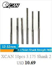 XCAN 10 шт. 3,175 мм хвостовик синий покрытием спираль сферическим концом ЧПУ маршрутизатор бит 0,8/1,0/1,5/2,0/2,5/3,175 мм твердосплавный Фрезер