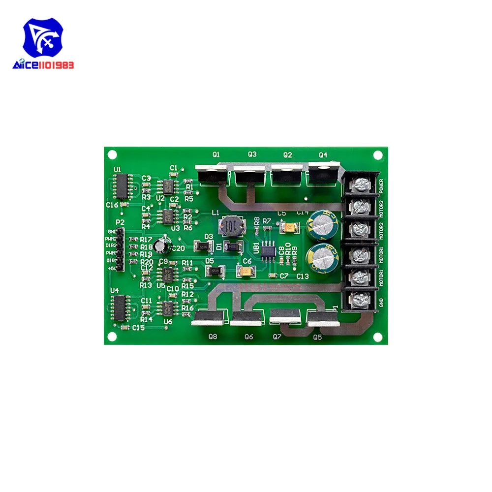 Плата драйвера двойного двигателя diymore DC 3 36 в 10 А Модуль H Bridge MOSFET IRF3205 для умного
