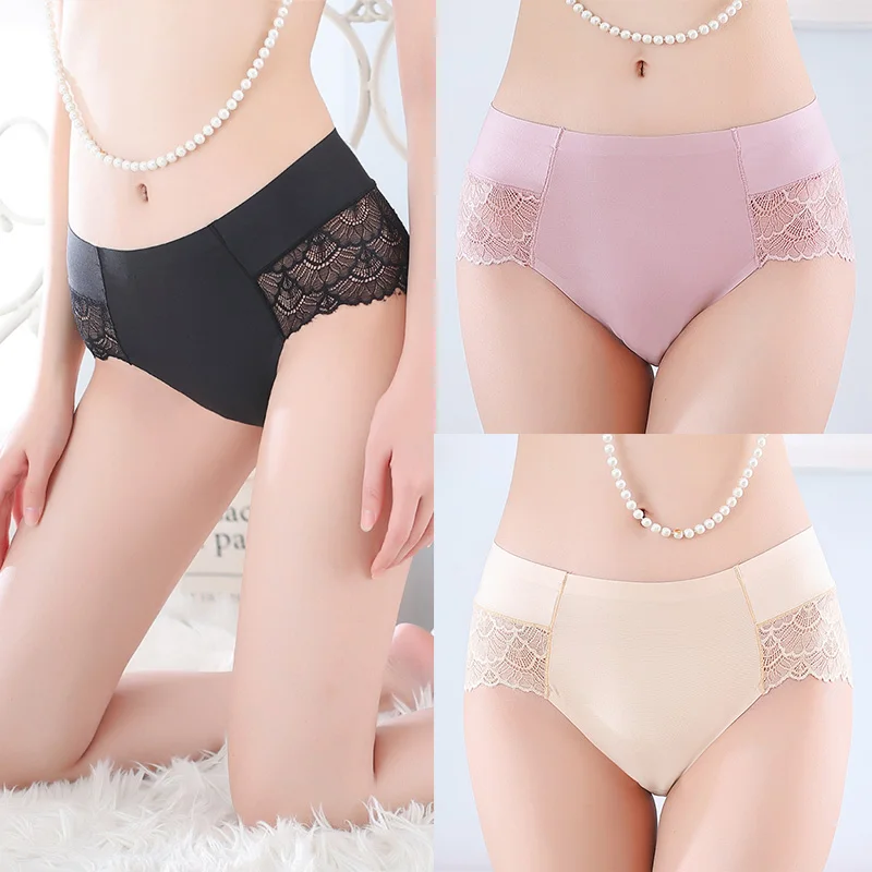 (3)P0098-PBS 3 шт., сексуальные кружевные трусики, женское нижнее белье, трусики для женщин, клетчатые трусы, интимное женское нижнее белье, бикини для девушек, P0098 - Цвет: (3)P0098-PBS