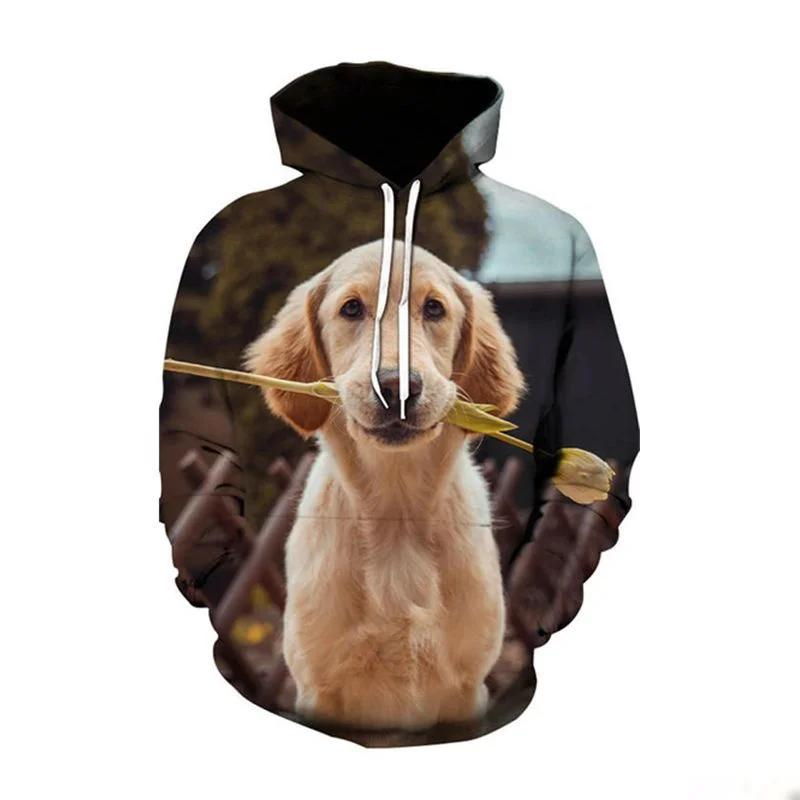 

Fashion Hot Casual Sweatshirt Pet Dog 3D Print Cute Animal Pullover Spring Long Sleeve Hoodies Men / Women Harajuku Street Tops