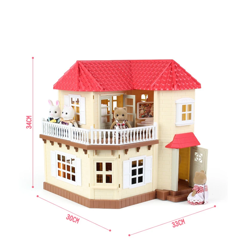 

Japan forest sylvania animal bunny bear koala families dollhouse garden farm bedroom kitchen Duplex villa girls Christmas gift