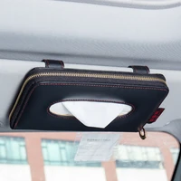 auto car tissue holder sun visor tissue box holder pu leather paper napkin cover auto interior styling accessories