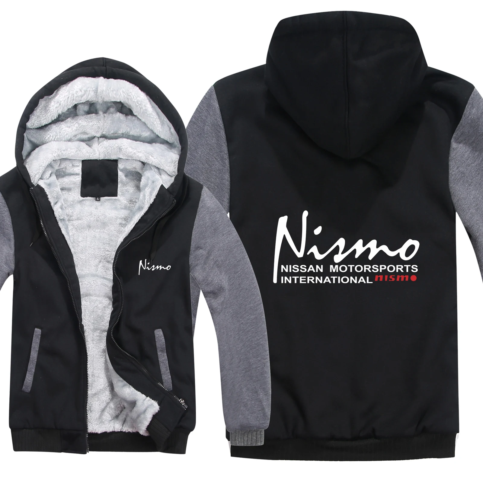 

New Winter Nissan Nismo Hoodies Mens Zipper Coat Fleece Thicken Nissan Nismo Sweatshirt Man Pullover