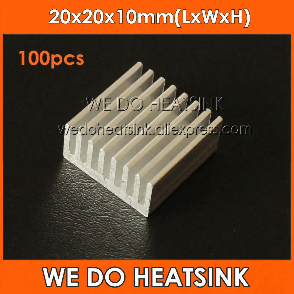 

WE DO HEATSINK 100pcs 20x20x10mm 1W 3W LED Power Heatsink Best Quality Environmental Aluminum 6063 Heat Sink,RoHS Compliant
