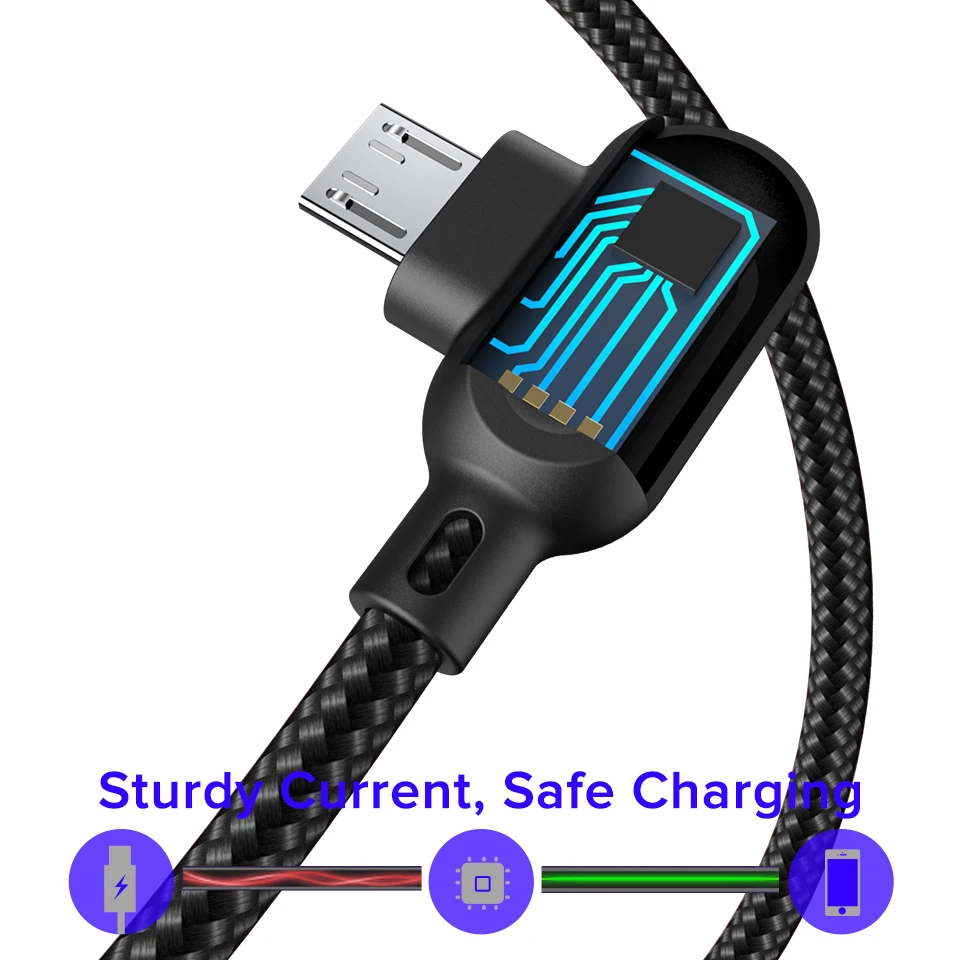 1 м Micro USB кабель 2.4A Быстрая зарядка нейлоновый плетеный кабель для передачи данных Android мобильный телефон провод для samsung S7 Edge Xiaomi Redmi Note 5