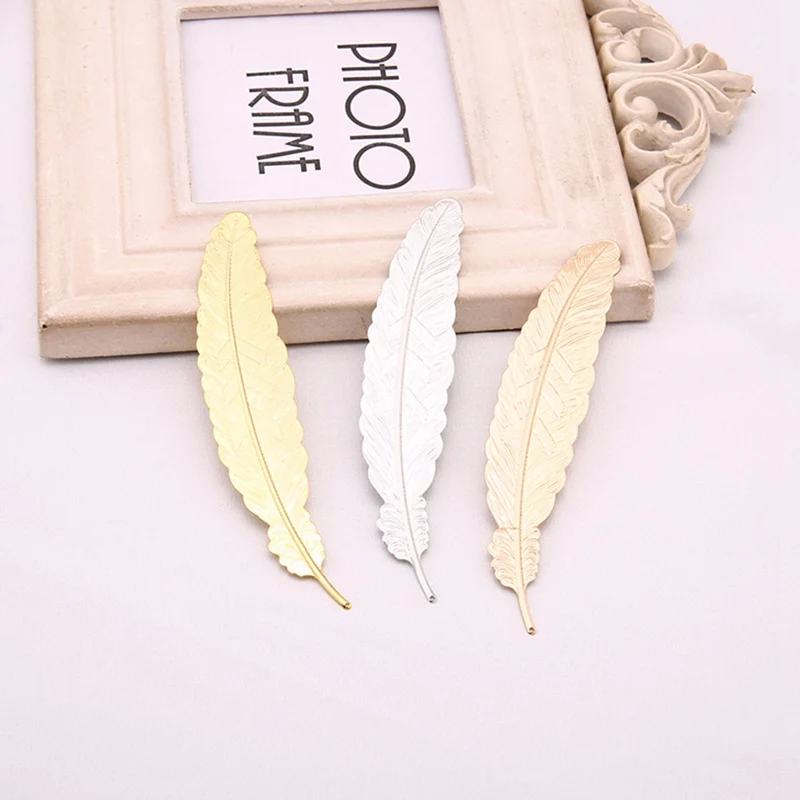 Creative Retro Feather Metal Bookmark Beautiful Cool Book Page Mark Children Student Gift Stationery School Office Supplies 2022