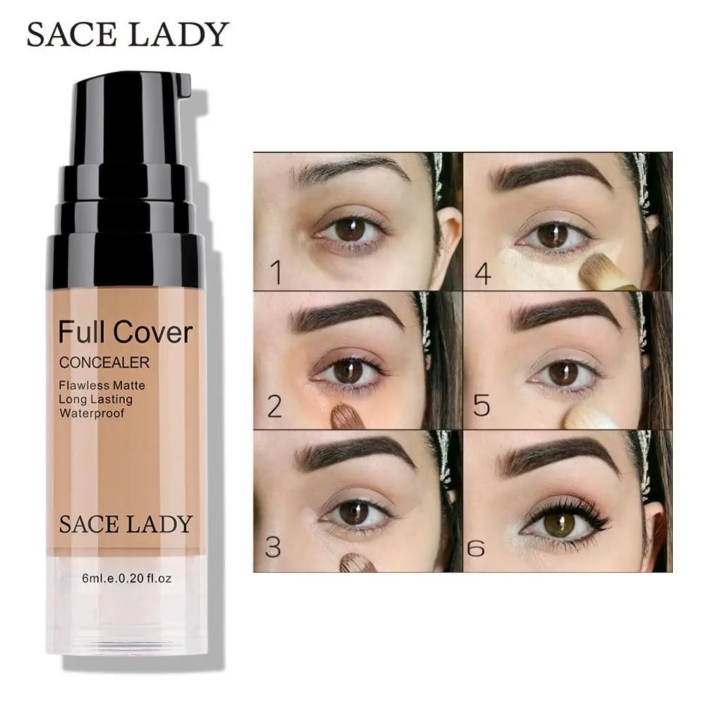 SACE LADY Профессиональный консилер для глаз основа для макияжа 6 мл полное покрытие для глаз темные круги лица жидкий корректирующий крем Косметика для макияжа