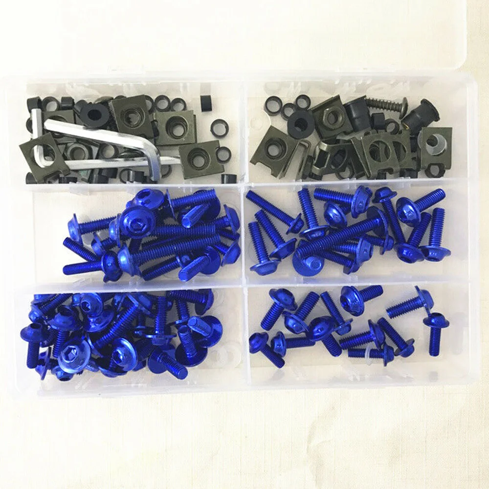 

177PCS/Set Aluminum M6 M5 Fairing Bolts Kit Bodywork Screws Nut Motorcycle Body Modification Bolt Set Windshield Bolt