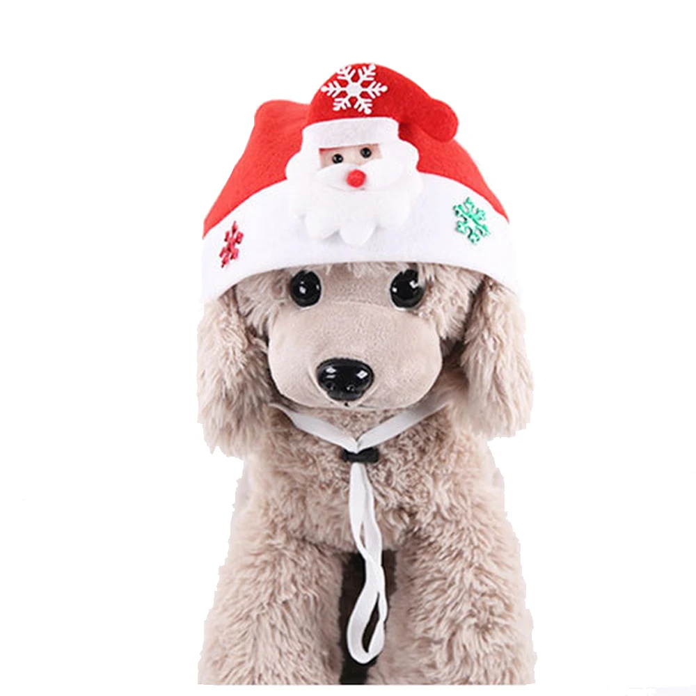 Головные уборы для кошек и щенков Рождественская шапка питомцев собак Нарядная