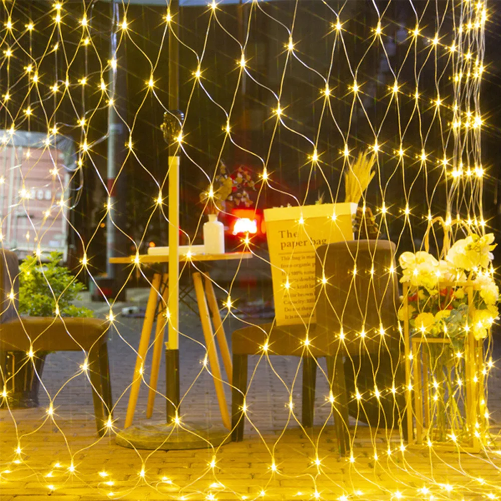 

LED Icicle String Lights LED Net Fairy String Light Christmas EU 220V Party Wedding New Year Garland Outdoor Garden Decoration A