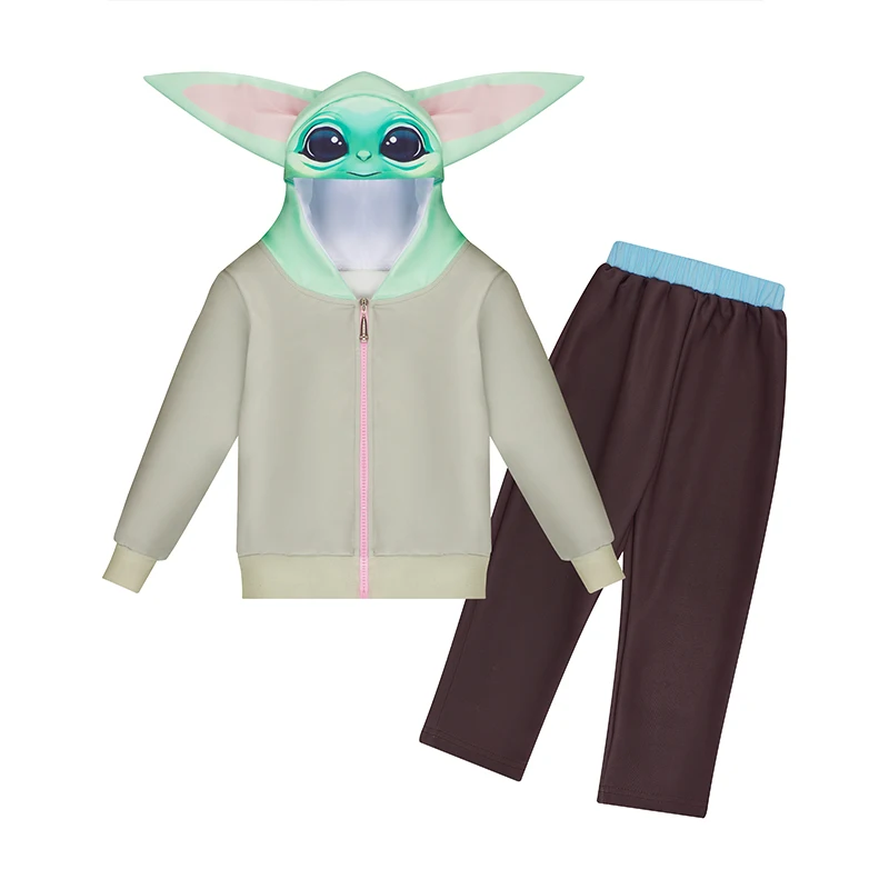 

Kids Teen Yoda Costume for girls Boys Christmas Birthday Clothing Long Sleeve Children Sport Suits Hoodies Tops +Pants Sets