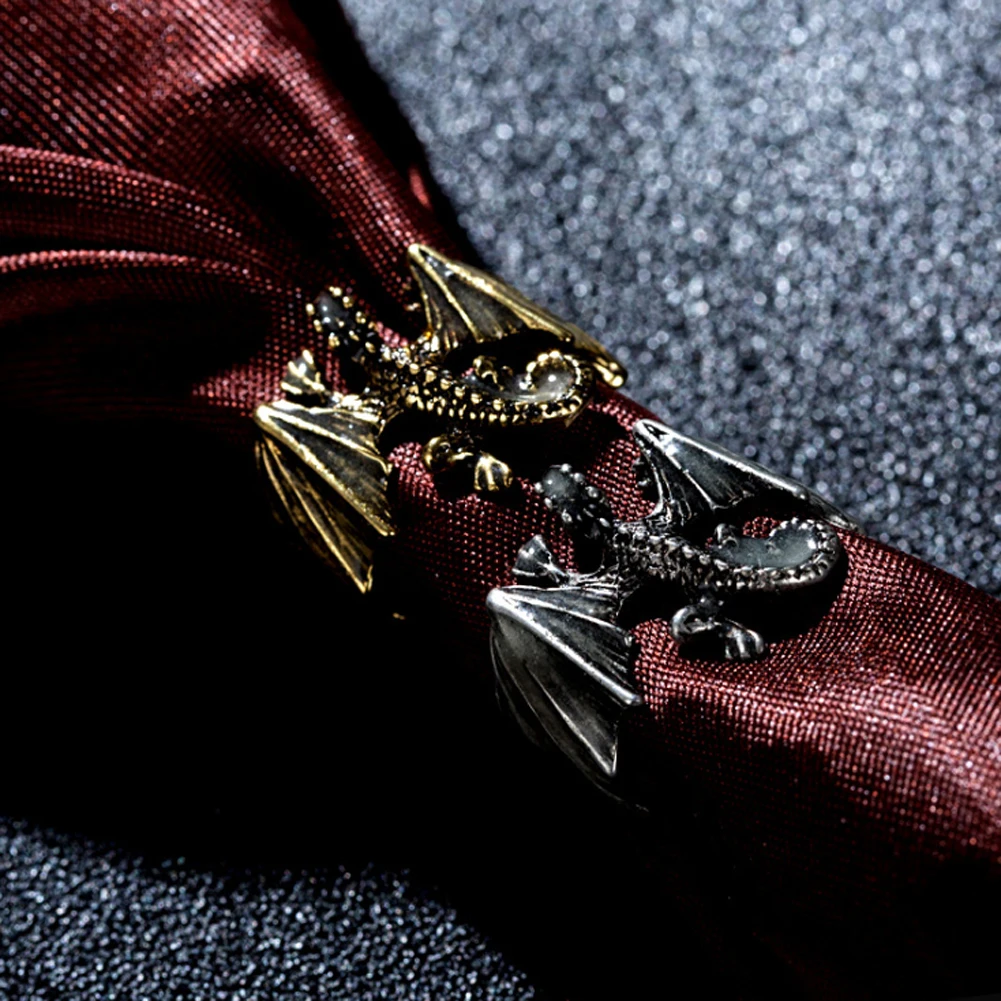 Модные светящиеся кольца в виде дракона панковские темноте регулируемое кольцо