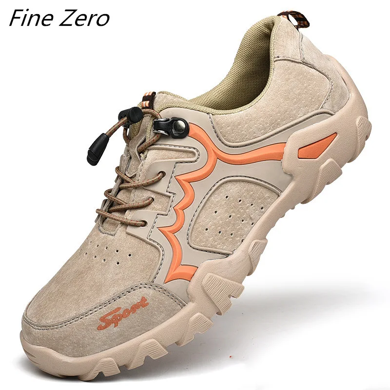 Sand Color 8902 Новинка; мужские уличные кроссовки; дышащая походная обувь для мужчин и женщин; замшевая и сетчатая обувь для альпинизма; мужские треккинговые ботинки для охоты - Цвет: Sand Color 8902
