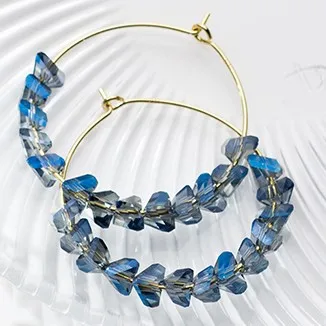 blue 925 пробы, серебряные серьги для пирсинга, Блестящие кристаллы, большие круглые серьги-кольца для женщин, золотой цвет, CZ, кольцо для ушей, серьги, модное ювелирное изделие - Окраска металла: blue