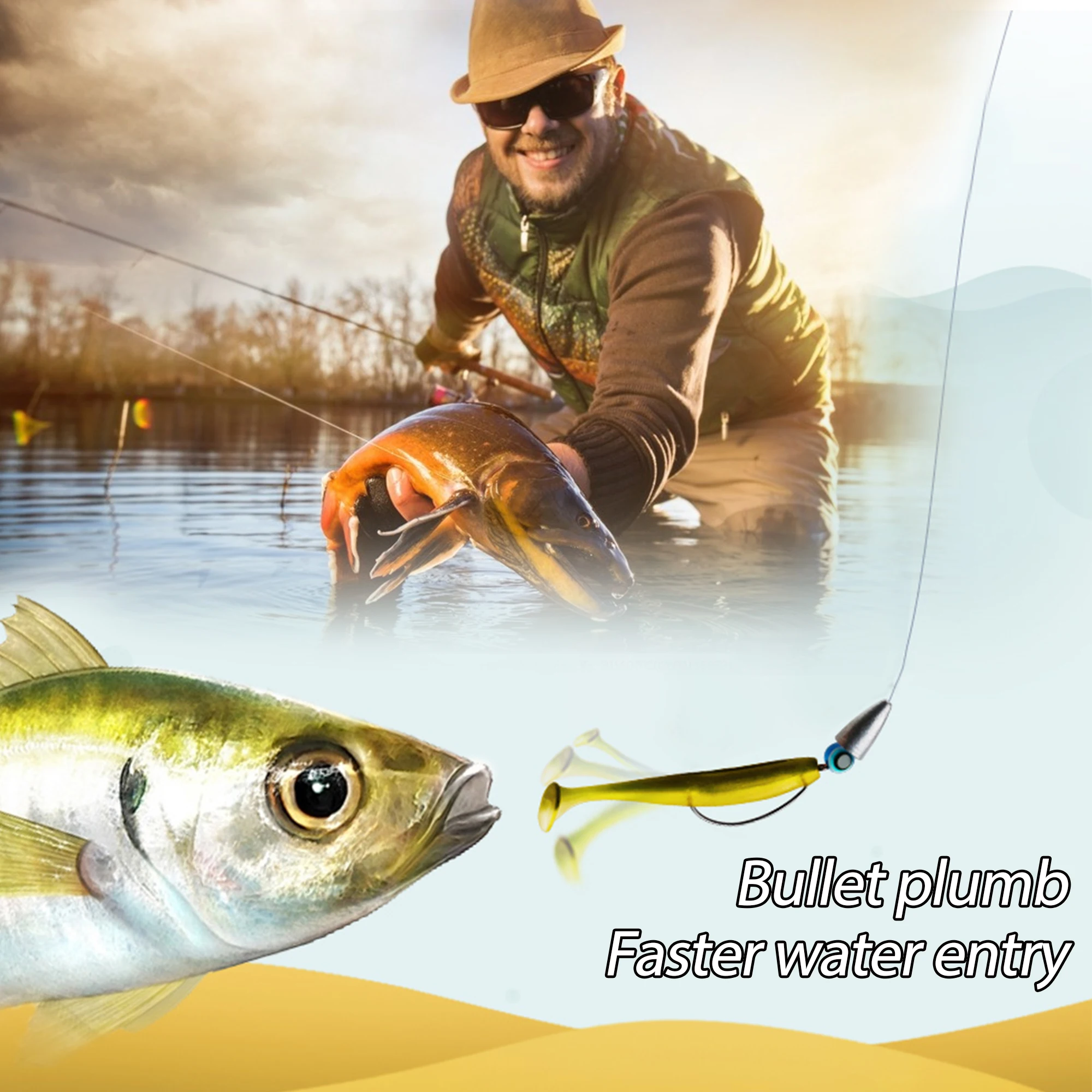 

5pcs/lot Texas Rig Set For Bass Fishing Carolina rig Kit Fishing Tackle