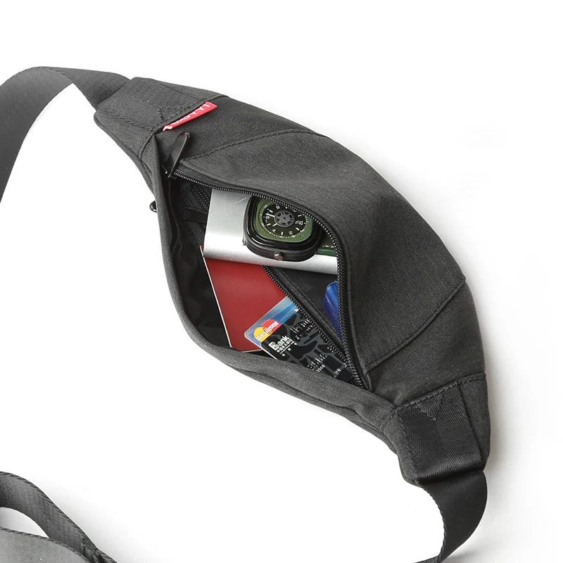 Sport Fanny Pack Black Waterproof Money Belt Bag Men Purse Teenager's Travel Wallet Belt Male Waist Bag Cigarette Case for Phone