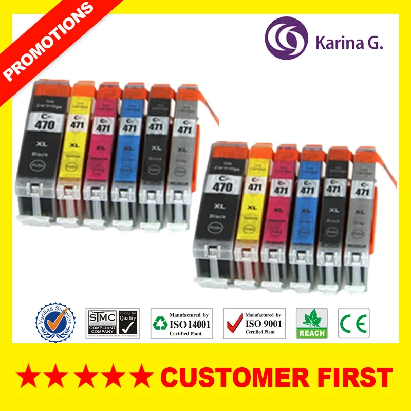 Совместим с Canon PGI470 CLI471 PGI-470 PGI 470 картридж костюм для PIXMA MG7740 TS8040 TS9040 и т. Д. |