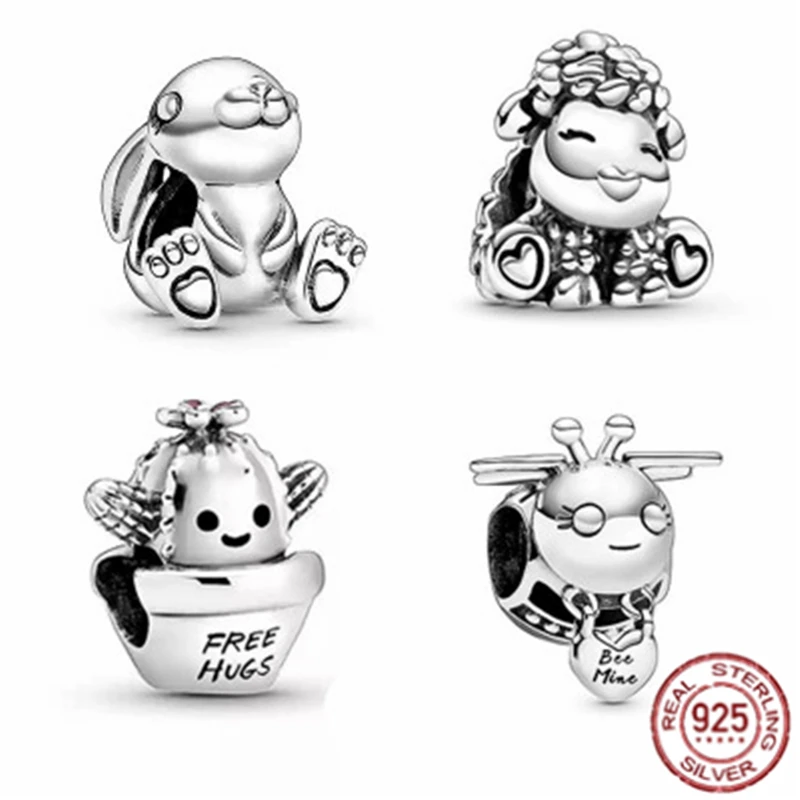 

2021 Новинка весны S925 Серебро Милый Rrabbit подвеска в виде овечки, подходят к оригиналу Pandora, для женщин ювелирные изделия аксессуары "сделай сам"...