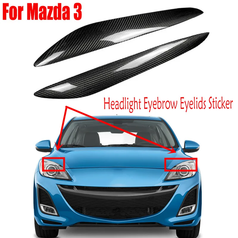 

Автомобильные аксессуары из углеродного волокна для Mazda 3 2010 2011 2012 2013 литая Стильная передняя ВЕКО для бровей накладка на фару