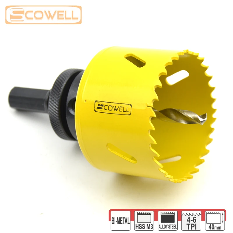 HSS Bi-metal Holesaw Cutter With Arbor Drill Bit Set Suitable for Cutting Metal 32mm 38mm 44mm 46mm 57mm 65mm 68mm 70m Crown Saw