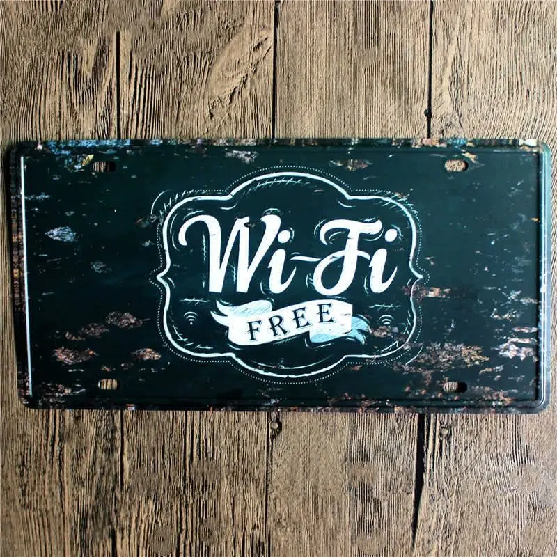 Металлическая винтажная паба знак Wi-Fi Открытые Настенные тарелки знаки для туалета бар клуб декорации Декор для дома 15x30 см - Цвет: 9088