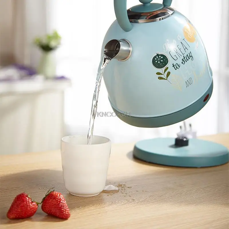 vintage pattern electric kettle 304 stainless steel quick burning water boiler hot water pot household kitchen appliances free global shipping