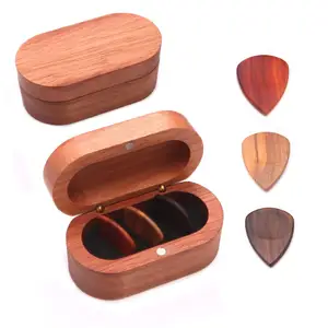 Image for 1 Set Solid Wood Guitar  Pick  Guitar  Pick  Box   