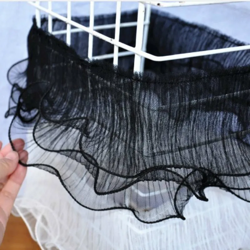 Роскошное Белое и черное платье из тюля шириной 12 см кружевное Плиссированное