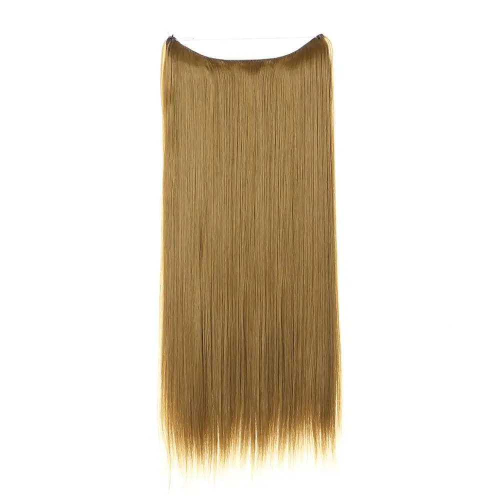 Golden Auburn Пряди для наращивания, невидимые, Омбре, прямые, скрытая, секретная корона, флип, накладные синтетические волосы для женщин, M02 - Цвет: Golden Auburn