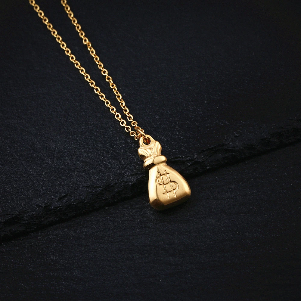 RIR Милая Золотая сумка для денег ожерелье изящная Санты рождественская елка