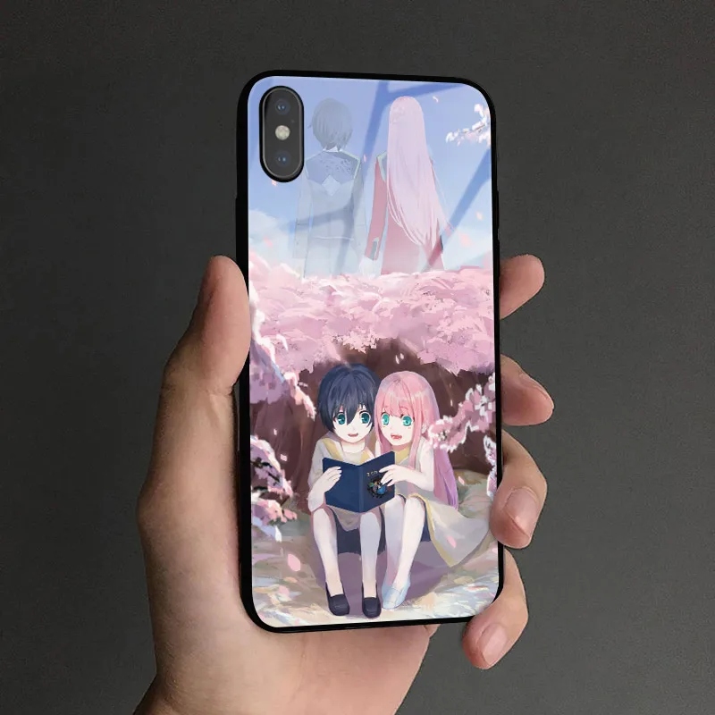 Чехол Zero Two Darling in the FranXX из мягкого силикона и стекла для iPhone SE 6 6s 7 8 Plus X XR XS 11 12 mini Pro