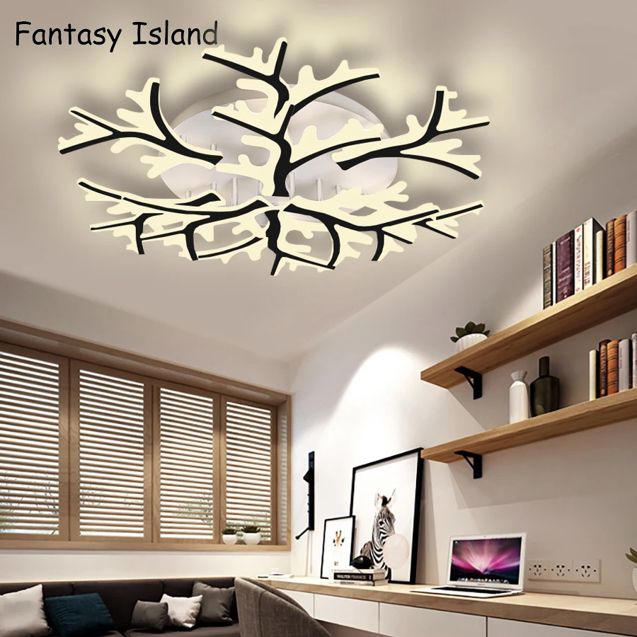 

BLACK Modern Led Ceiling Lights For Living Room Bedroom Study Bedroom Decoration Ceiling Lamp Fixtures Antler shape