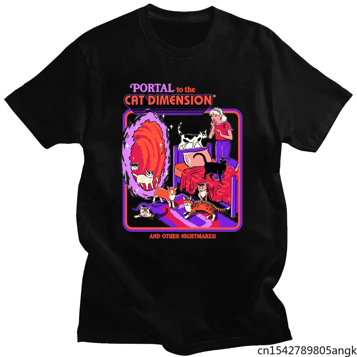 

2021 Fashion The Cat Dimension T-shirt New Style Clothing Couple Unsiex Streetwear Casual High Quality Short Sleeves