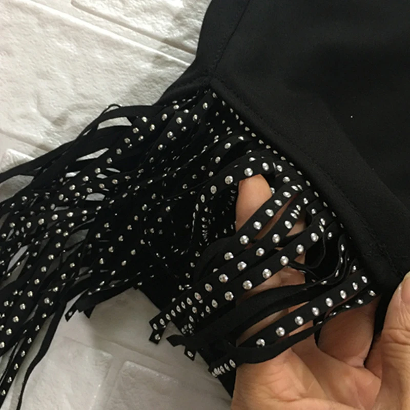 New Pole Dance Clothing Black Shorts Rhinestone Fringes Pants Nightclub Stage Female GOGO Costume Jazz VDB2206 |