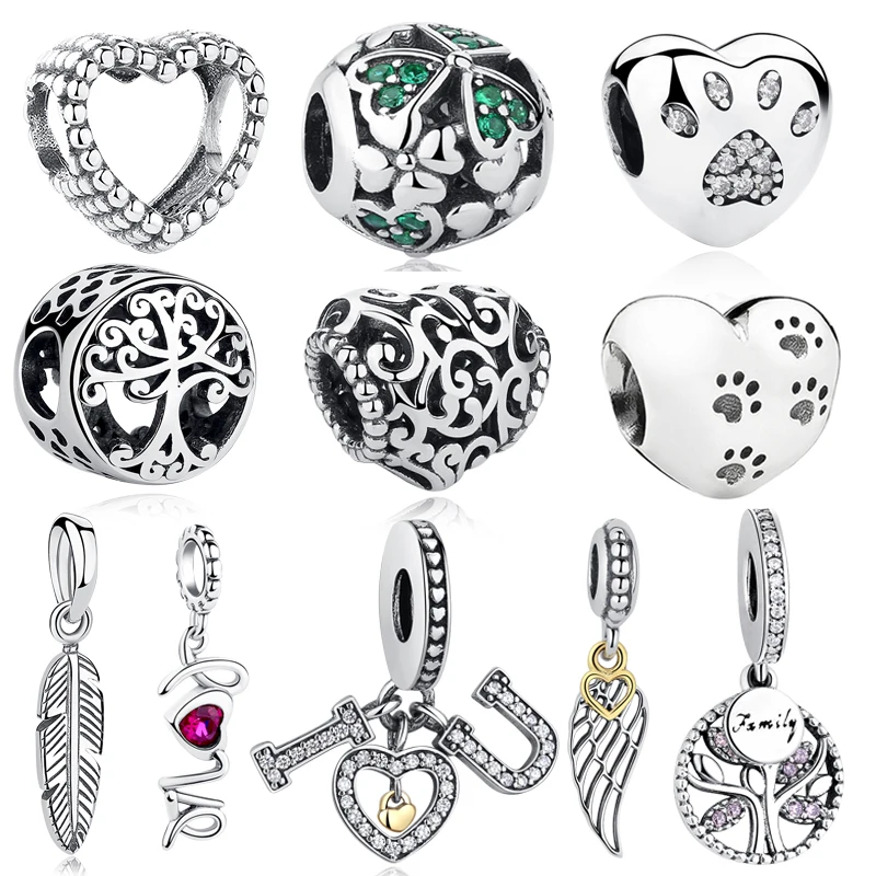 

ELESHE Christmas Gift 925 Sterling Silver Crystal Charms Beads Fit Original Charm Bracelet Women DIY Jewelry Making