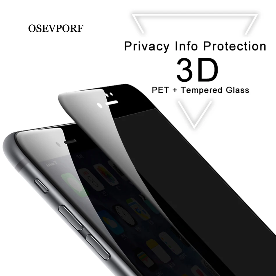 Полное покрытие защита для экрана для iPhone 11 Pro X XS MAX XR антишпионское закаленное стекло для iPhone X 6 S 7 8 Plus стекло для конфиденциальности