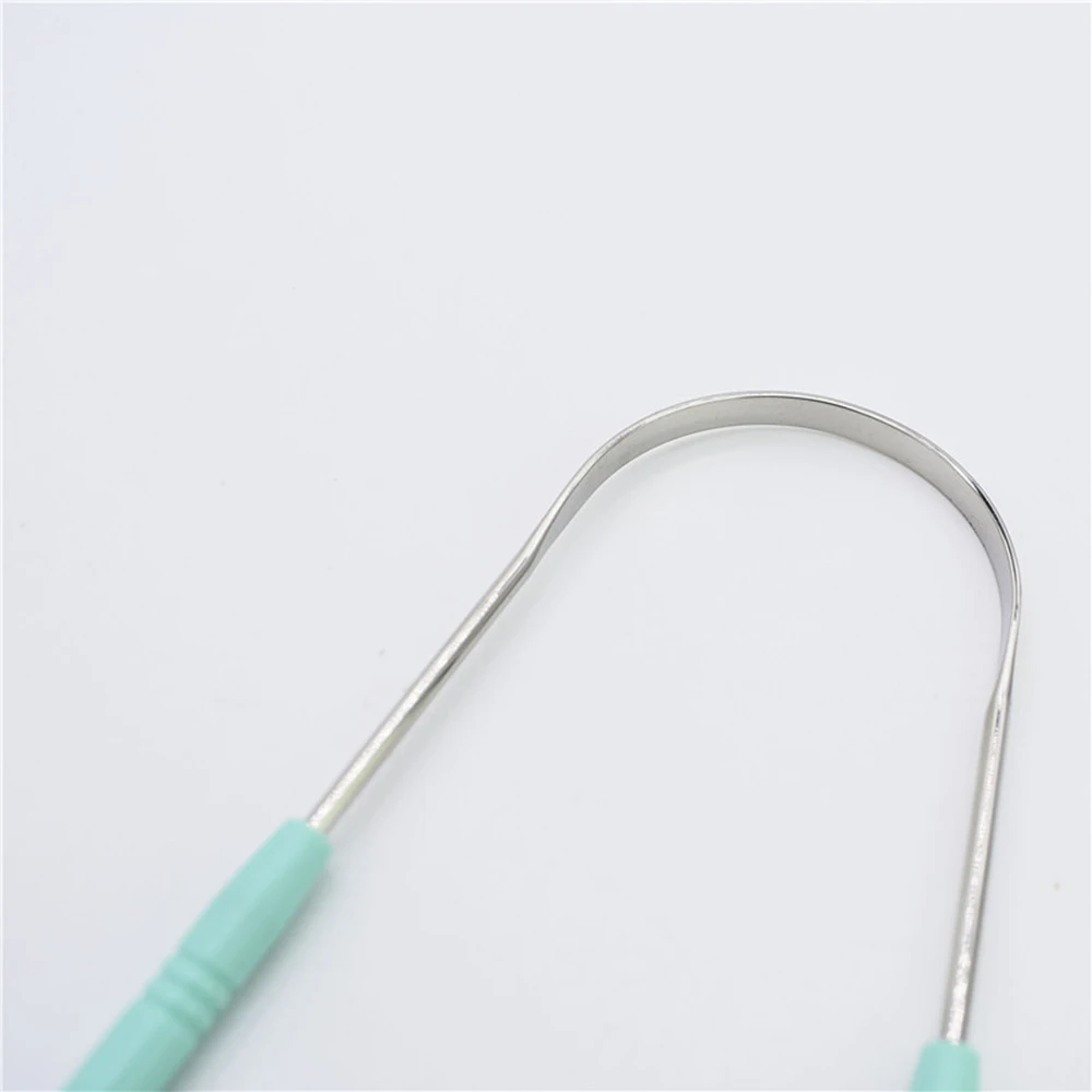 

2pcs Tongue Scraper Cleaner Stainless Steel Bad Breath For Dental Oral Health Care Accessories