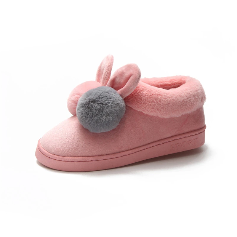 Зимние плюшевые тапочки Женские на платформе Хлопковая домашняя обувь с милыми