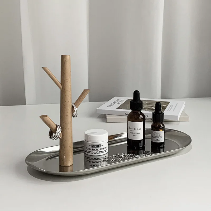 1 шт. серебряный поднос металлический кухонный для хранения шикарная латунная